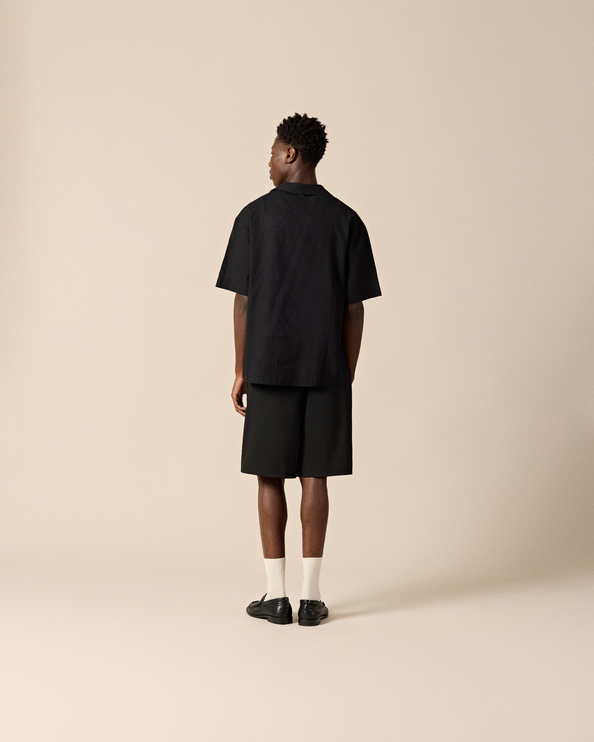 Double-Breasted Linen-Blend Shirt