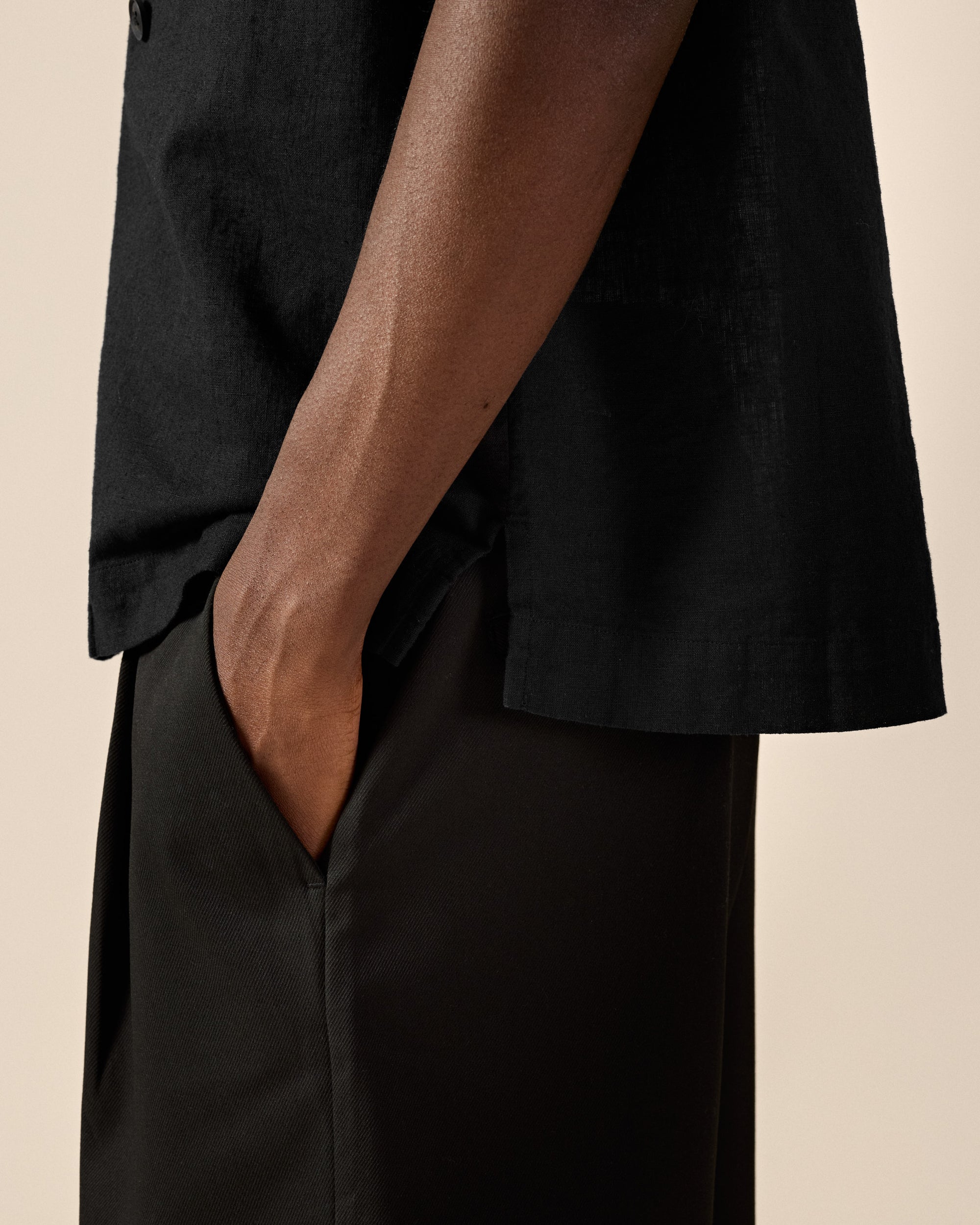 Double-Breasted Linen-Blend Shirt