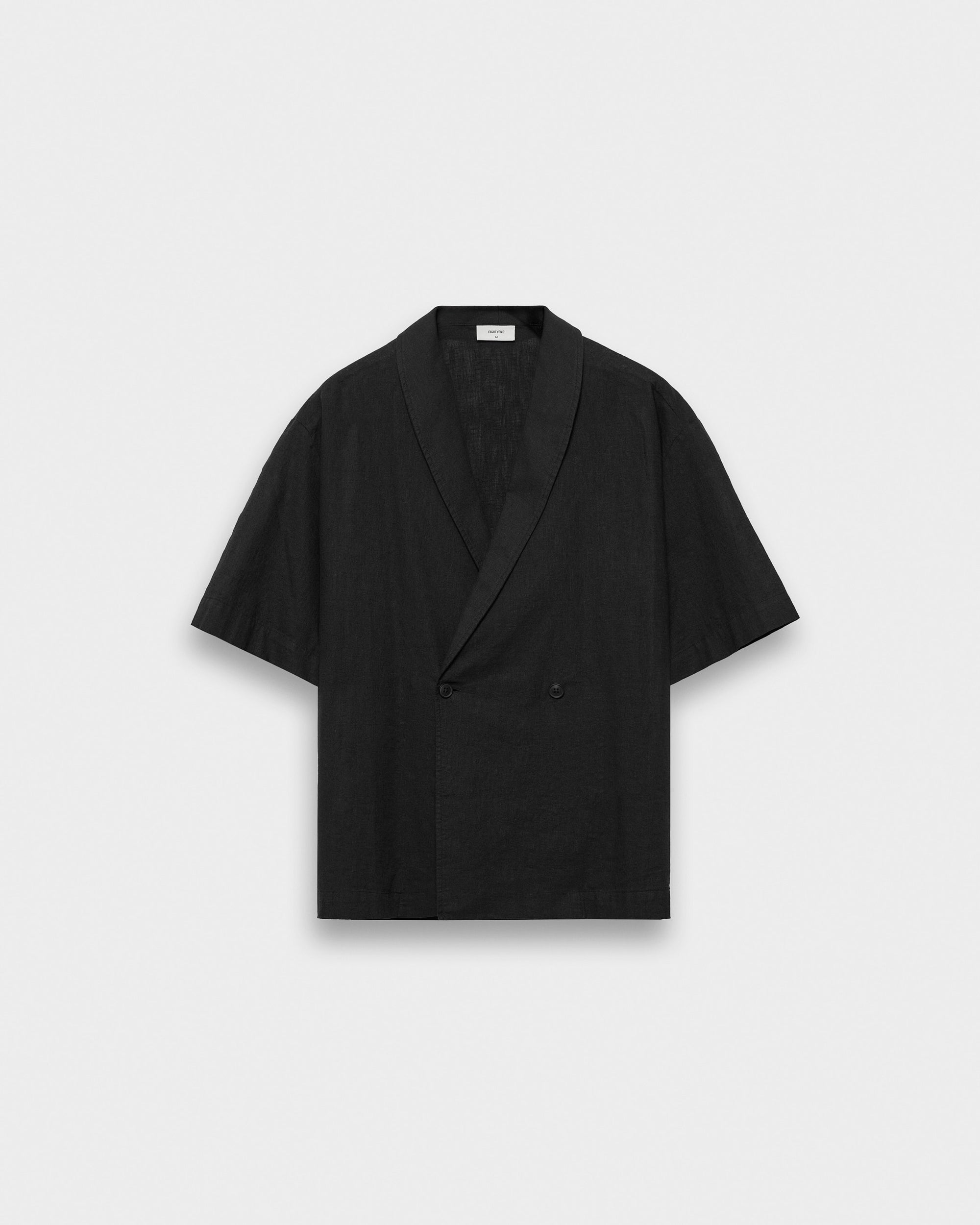 Double-Breasted Linen-Blend Shirt