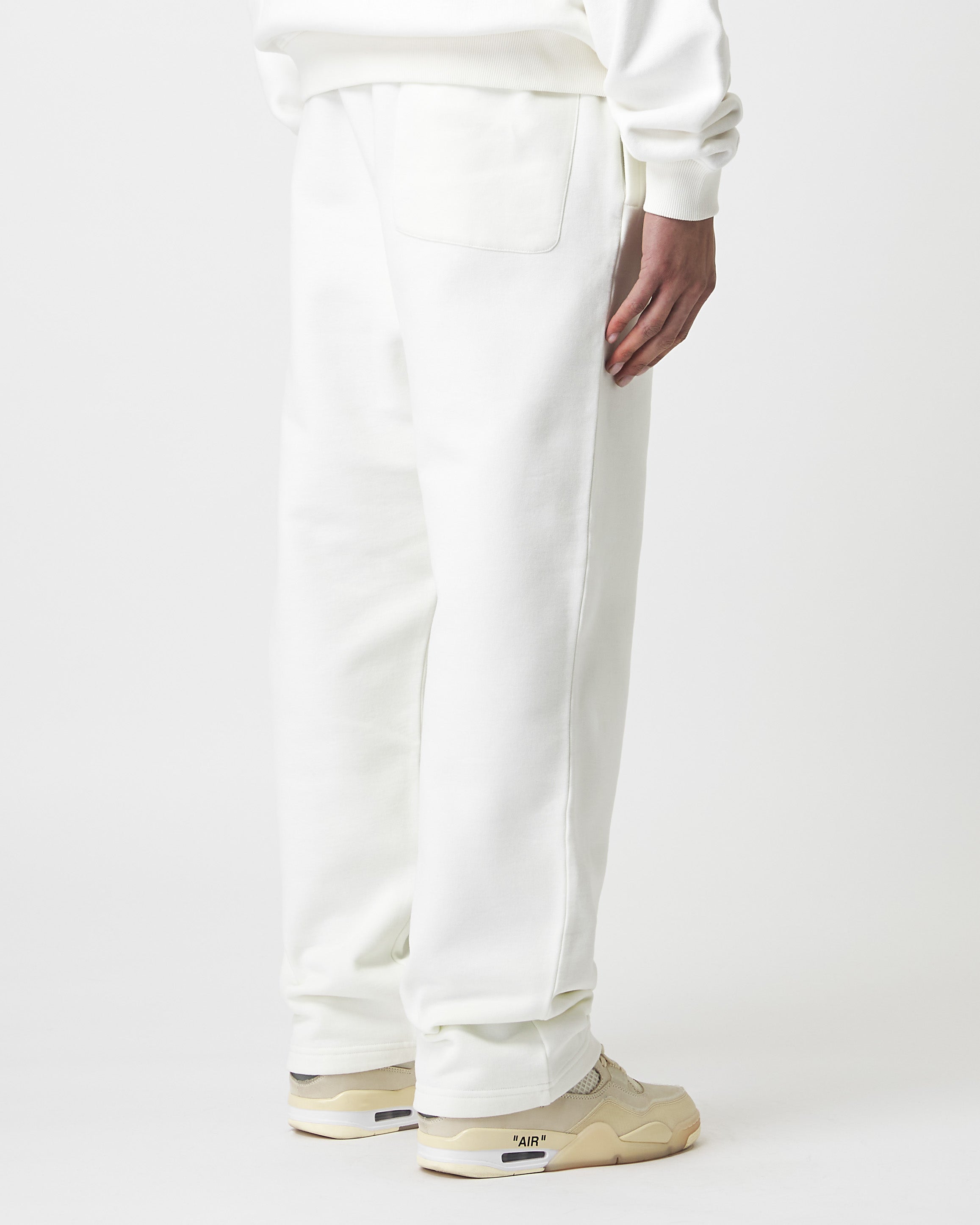 Wide Off White Basic Sweatpants