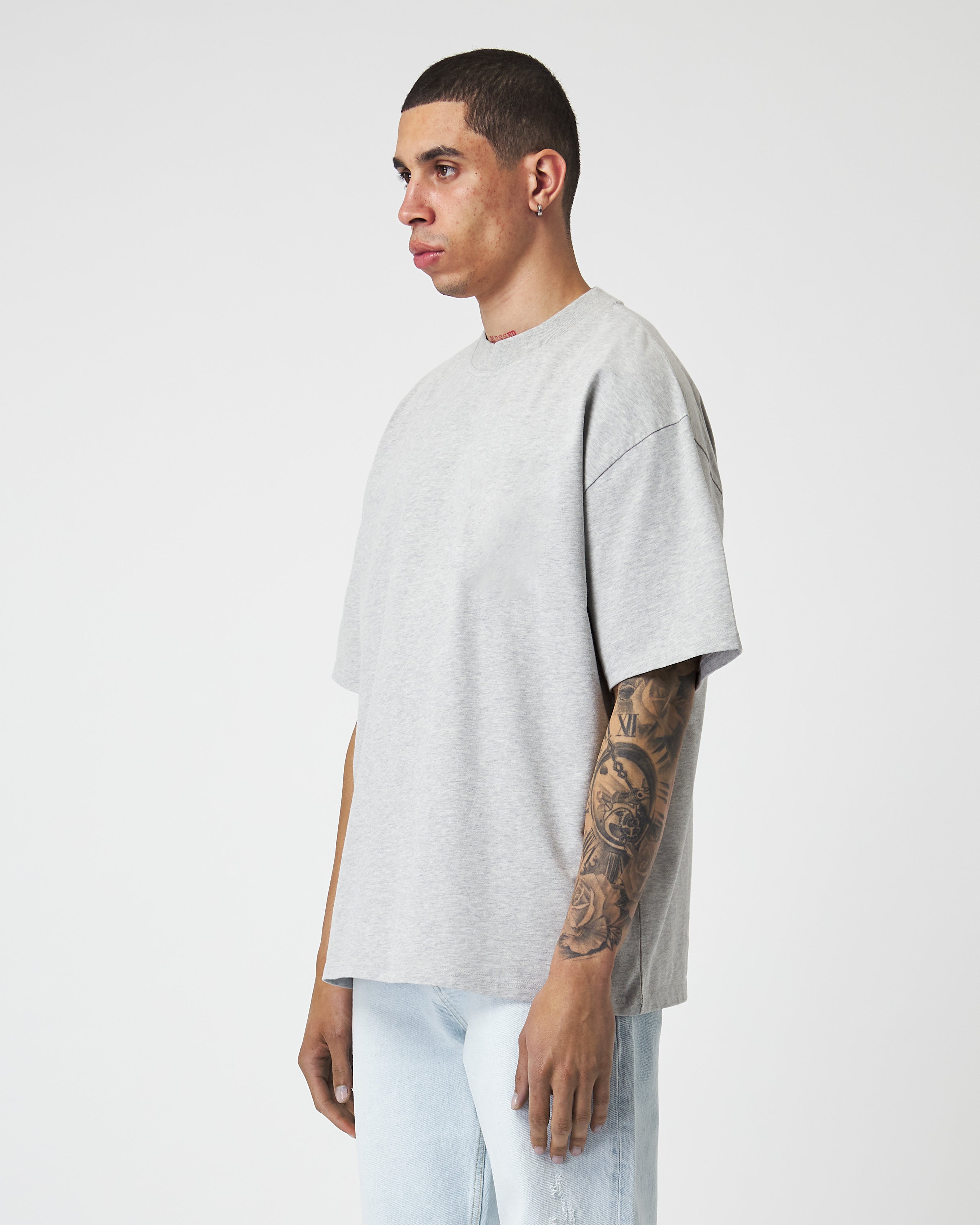 Heavy Gray Melange Basic T-Shirt
