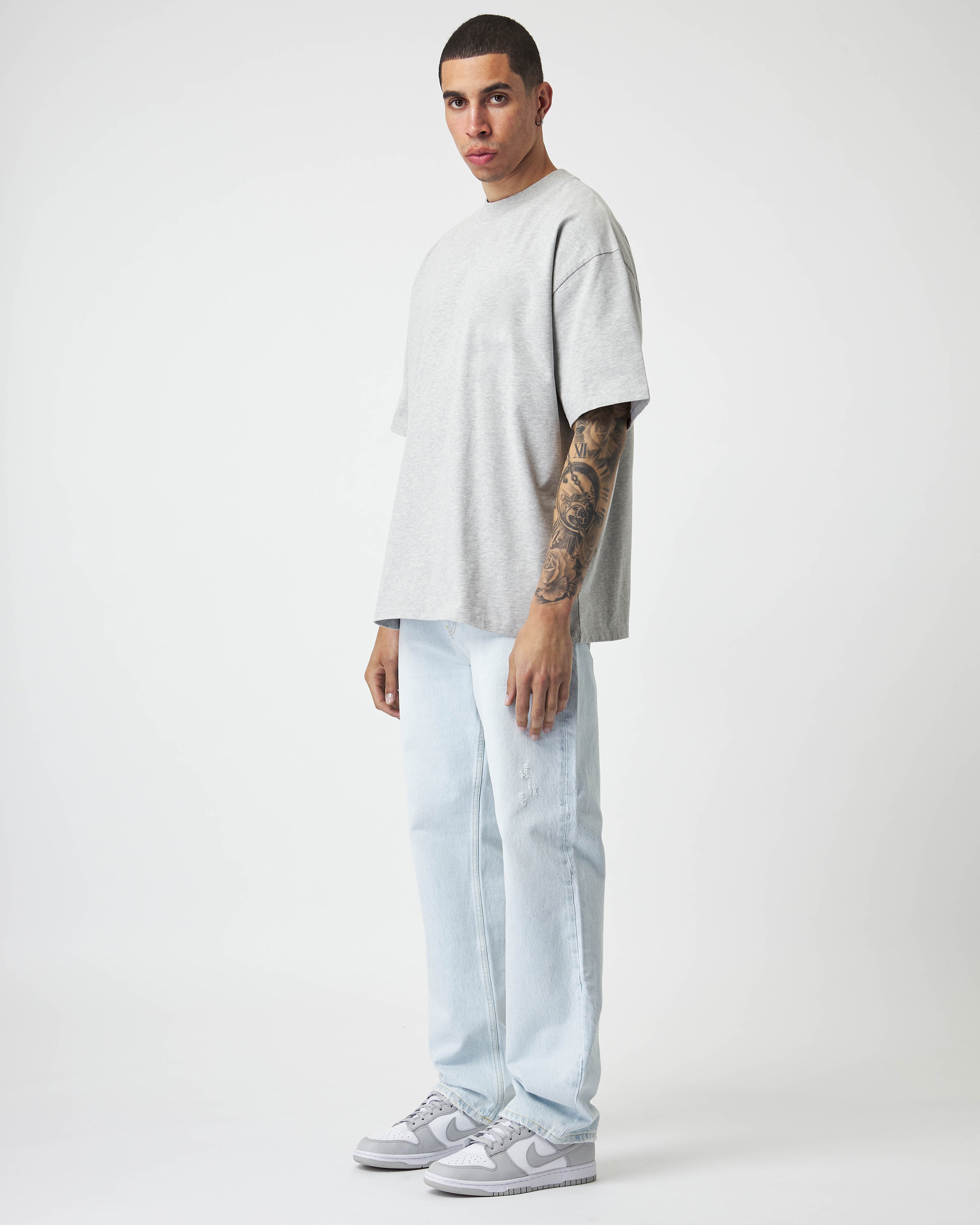 Heavy Gray Melange Basic T-Shirt