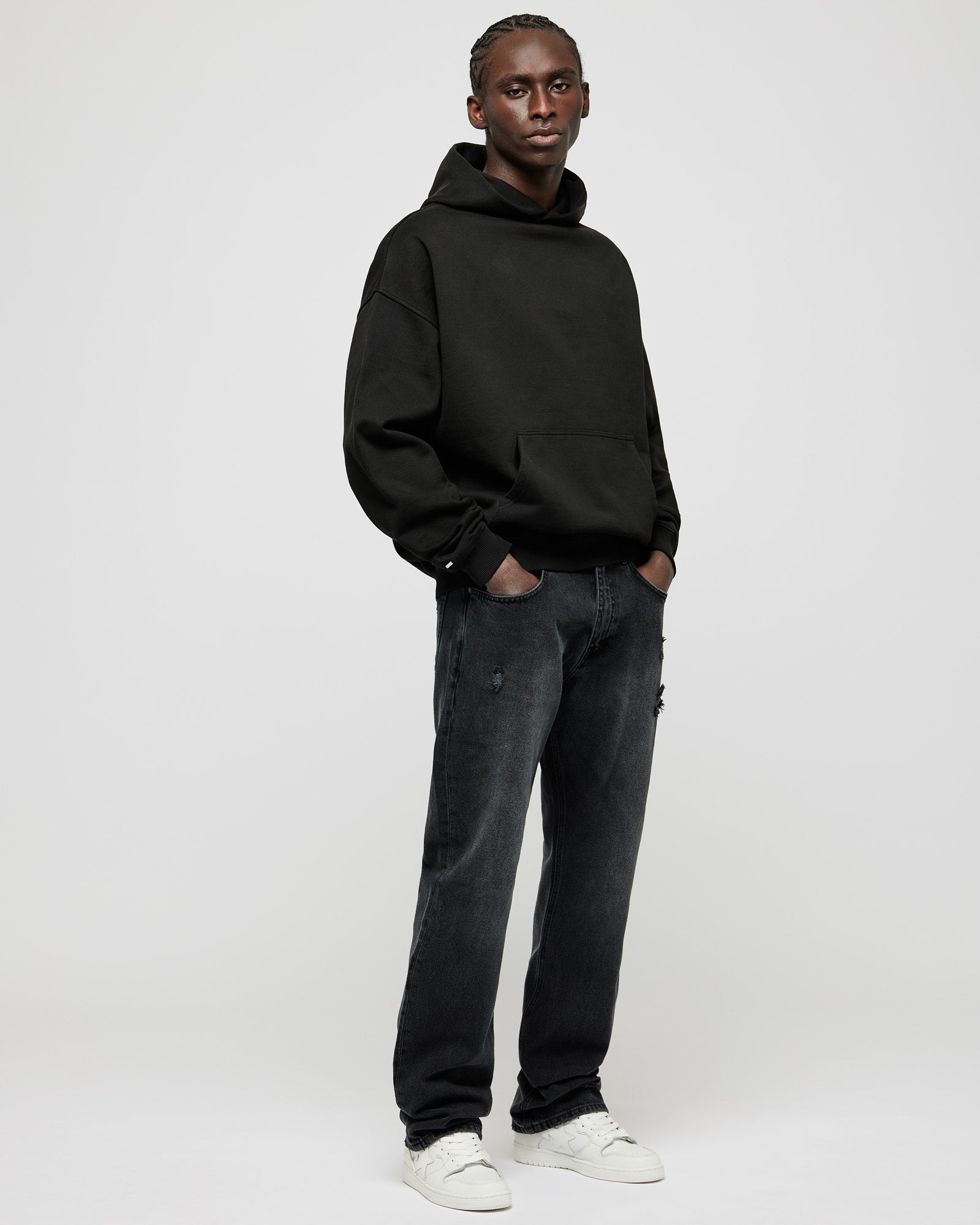 Heavy Black Basic Hoodie