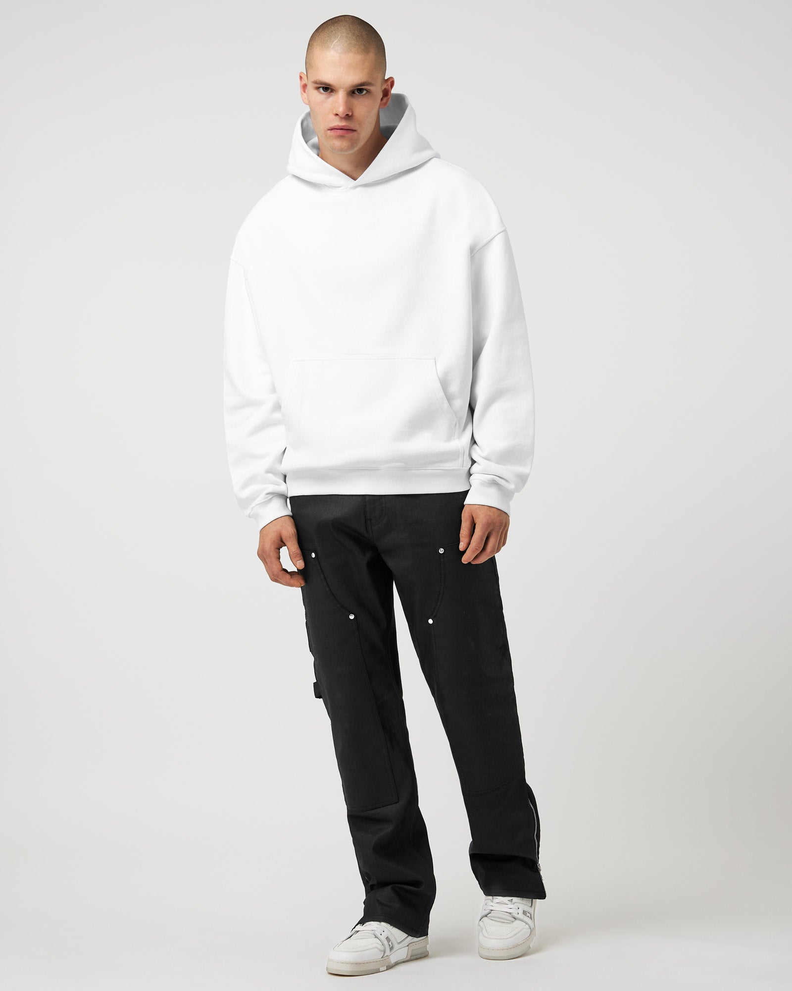 Heavy White Basic Hoodie