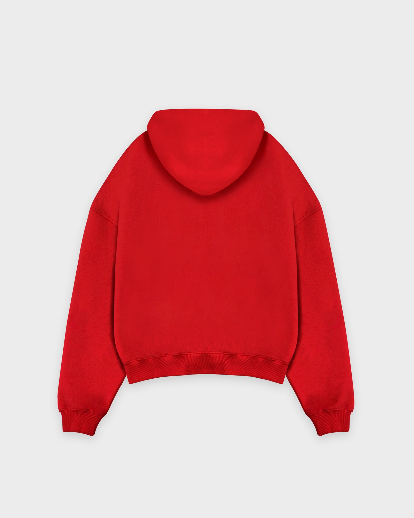 Heavy Cropped Flame Red Basic Hoodie