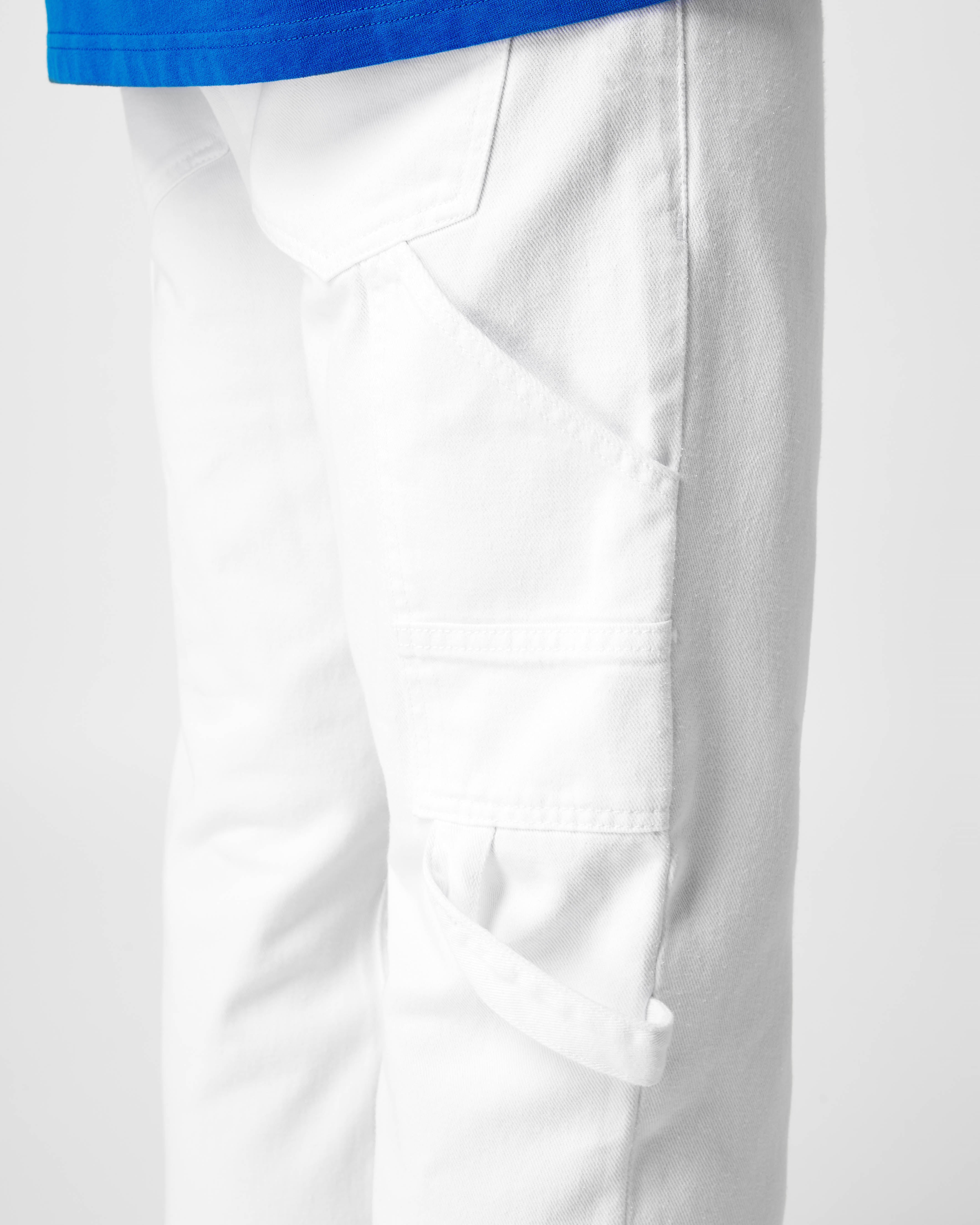 Straight White Garbadin Jeans