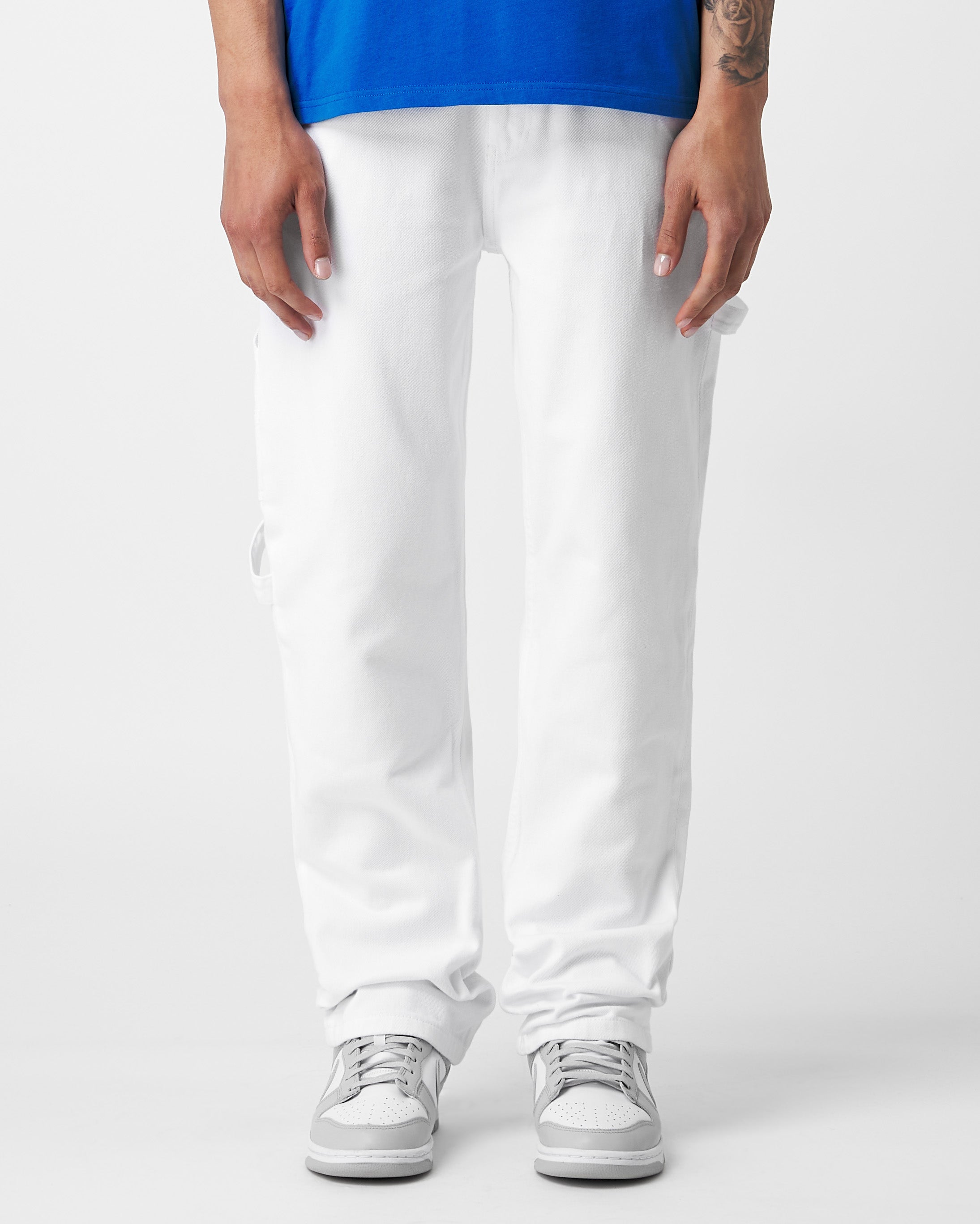 Straight White Garbadin Jeans