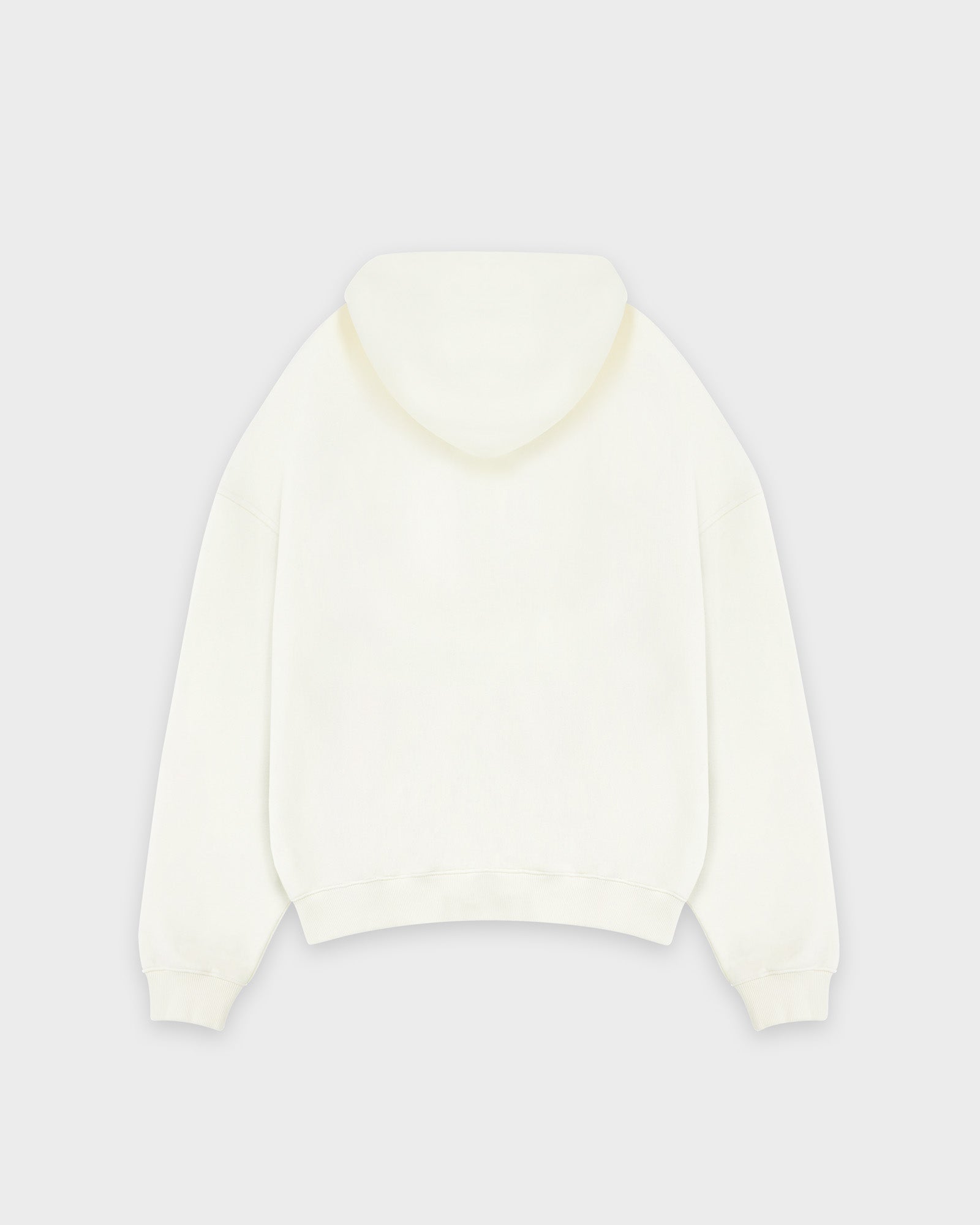 Heavy Off White Basic Zip Hoodie