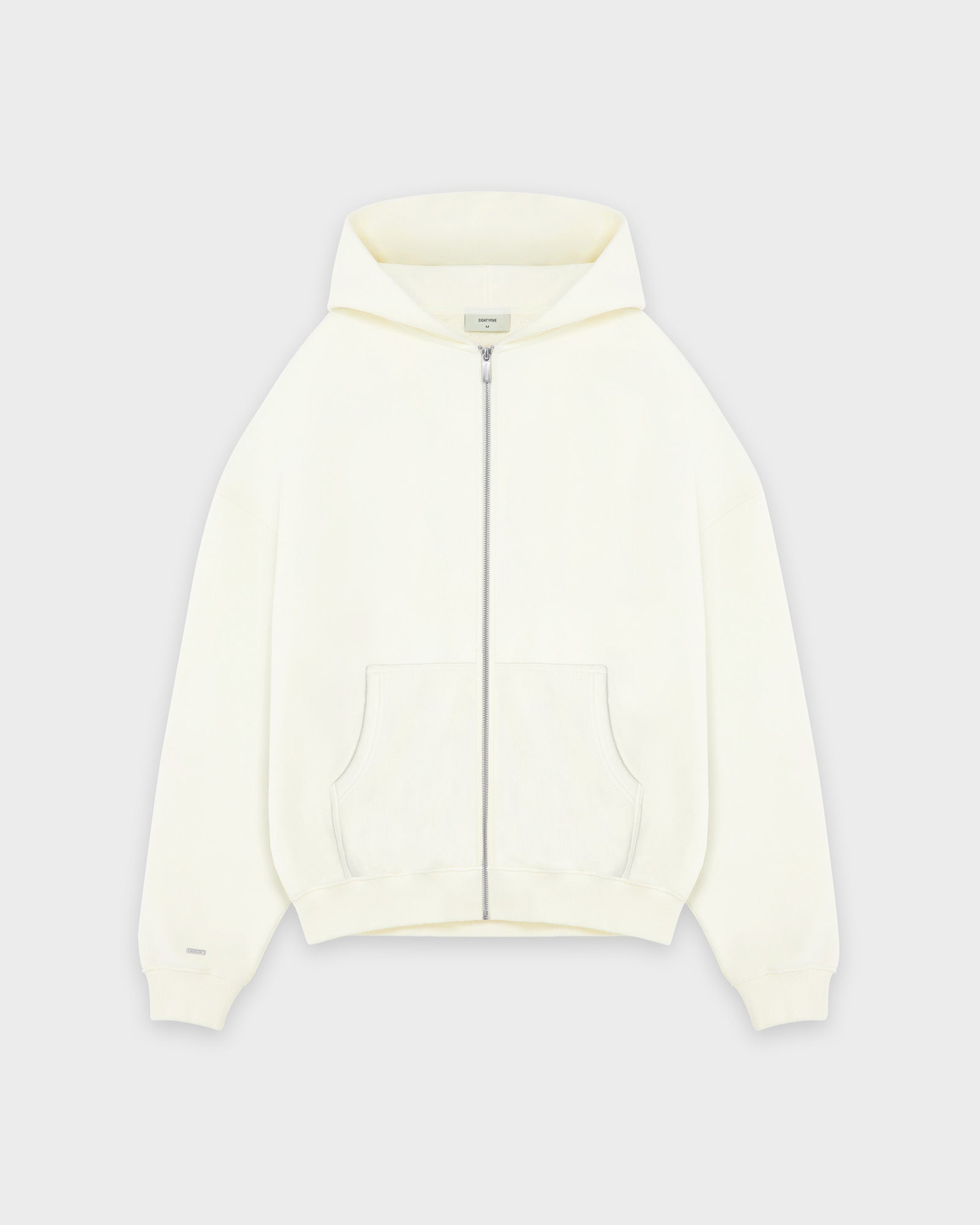 Heavy Off White Basic Zip Hoodie