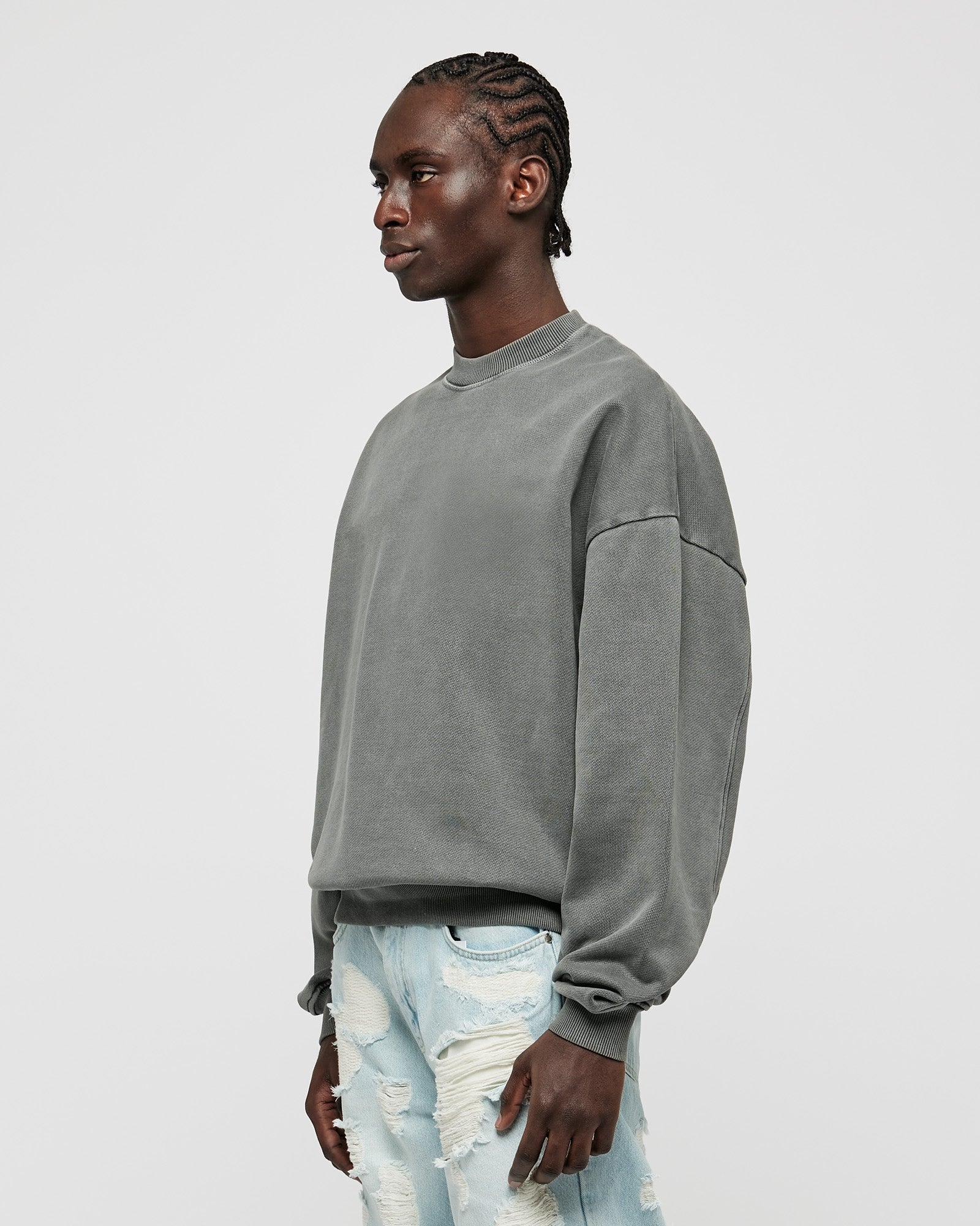 Heavy Stone Gray Basic Sweater